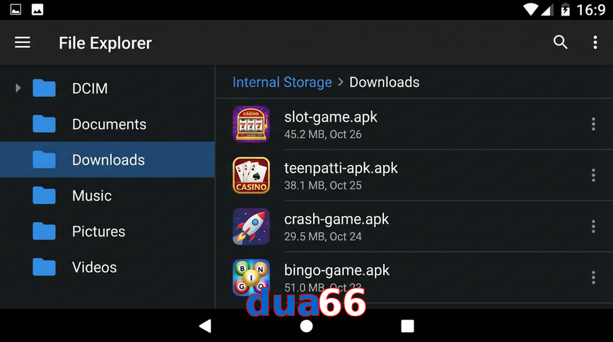 Main screen of Dua66 gameapk page for PK players
