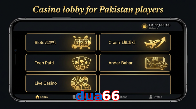 Lobby view of Dua66 for Pakistan users